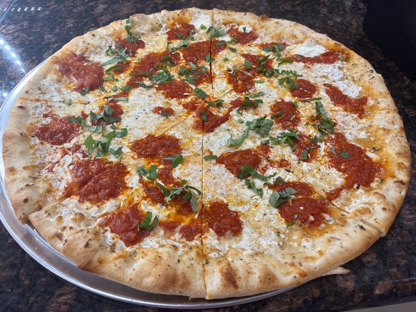 Margherita pizza at Jefry's Pizza Parsippany NJ